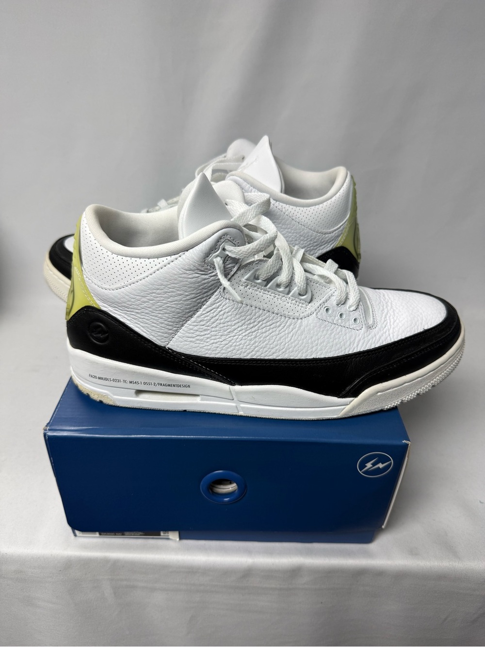 Jordan 3 x Fragment White & Black Men’s Leather Sneakers Size 11.5